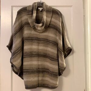 Chico’s gray and cream poncho sweater